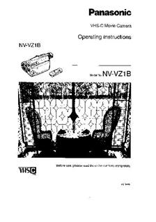 Panasonic NV VZ 1 B manual. Camera Instructions.